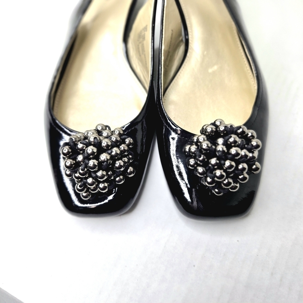 Liz Claiborne Sling Back Shoes. Black Patent, 8.5 M. - Picture 7 of 12